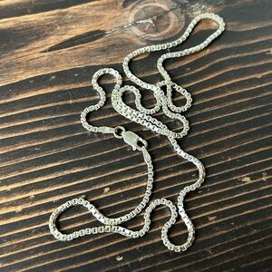 Thick 925 Sterling 20 Inch Box Chain with Lobster Clasp